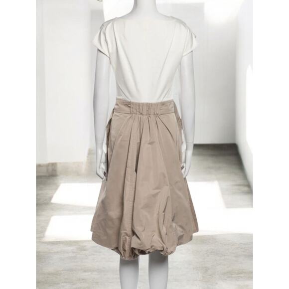 AKRIS PUNTO Mixed Media Dress Size 6 Snap Pockets Bubble Hem Utility Avant Garde - Picture 2 of 16